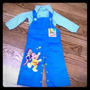 Vintage 1970’s Blue Mickey Mouse Overalls w/ shirt